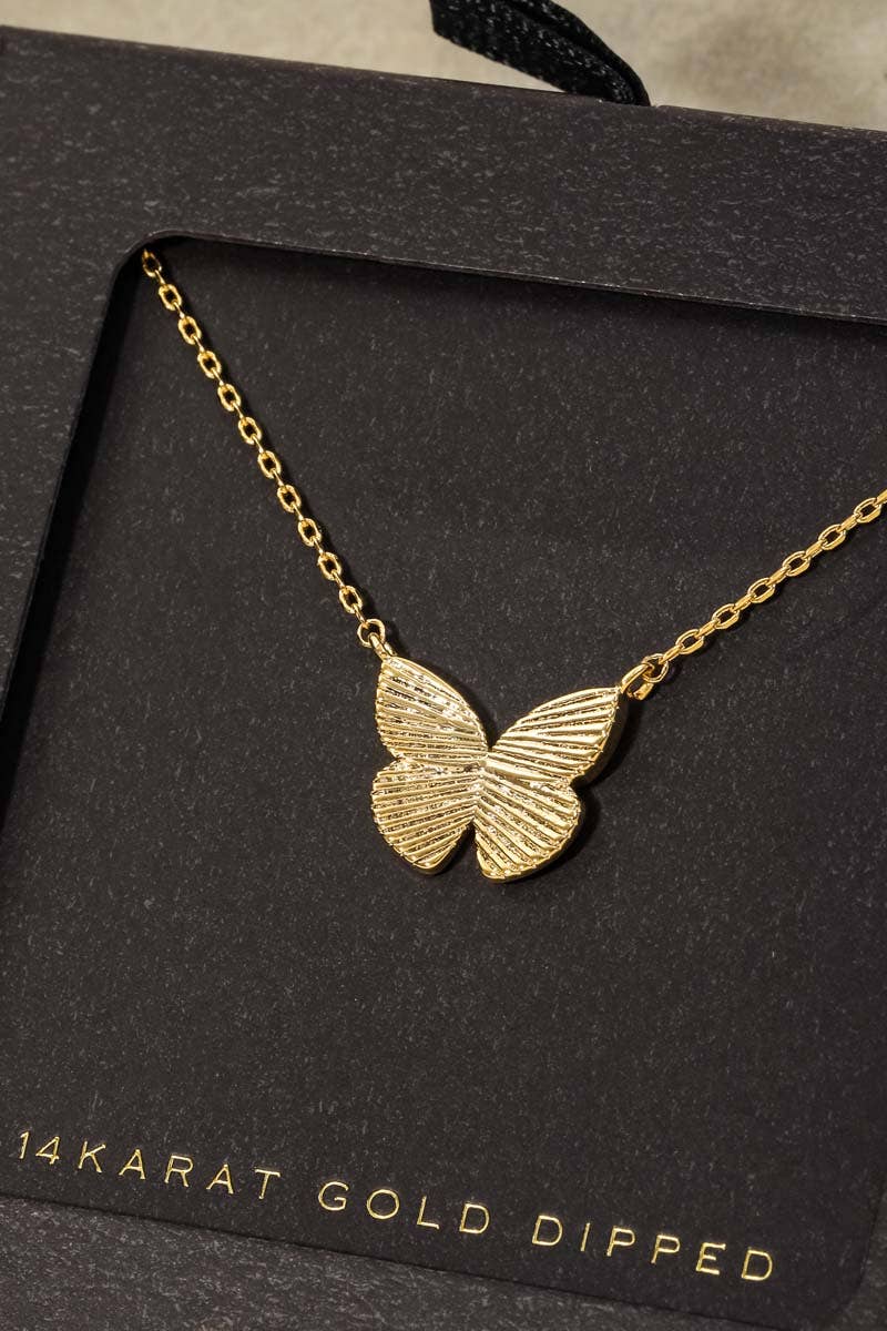 Gold Butterfly Pendant Necklace