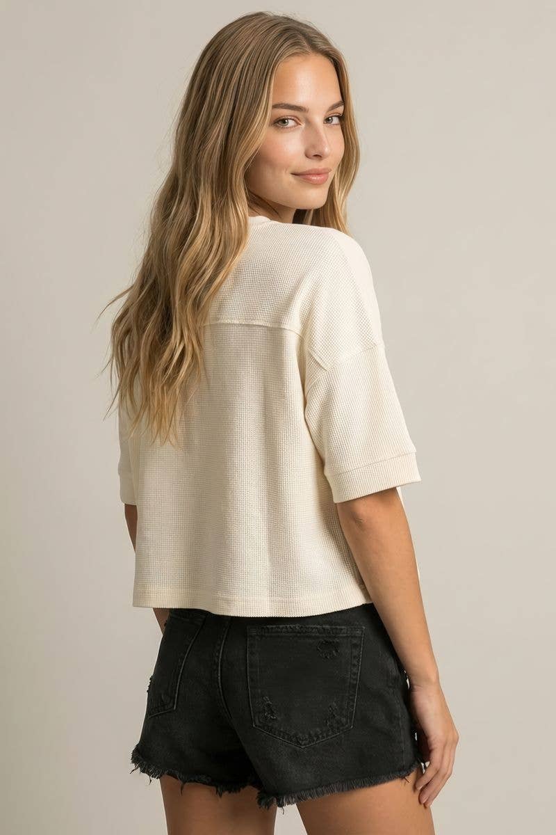 Roxy Button Down: Ivory