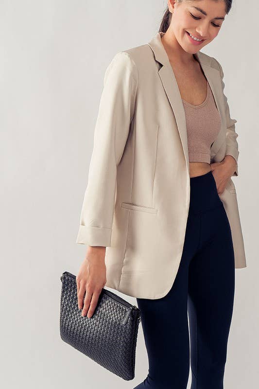 Beige Boyfriend Blazer