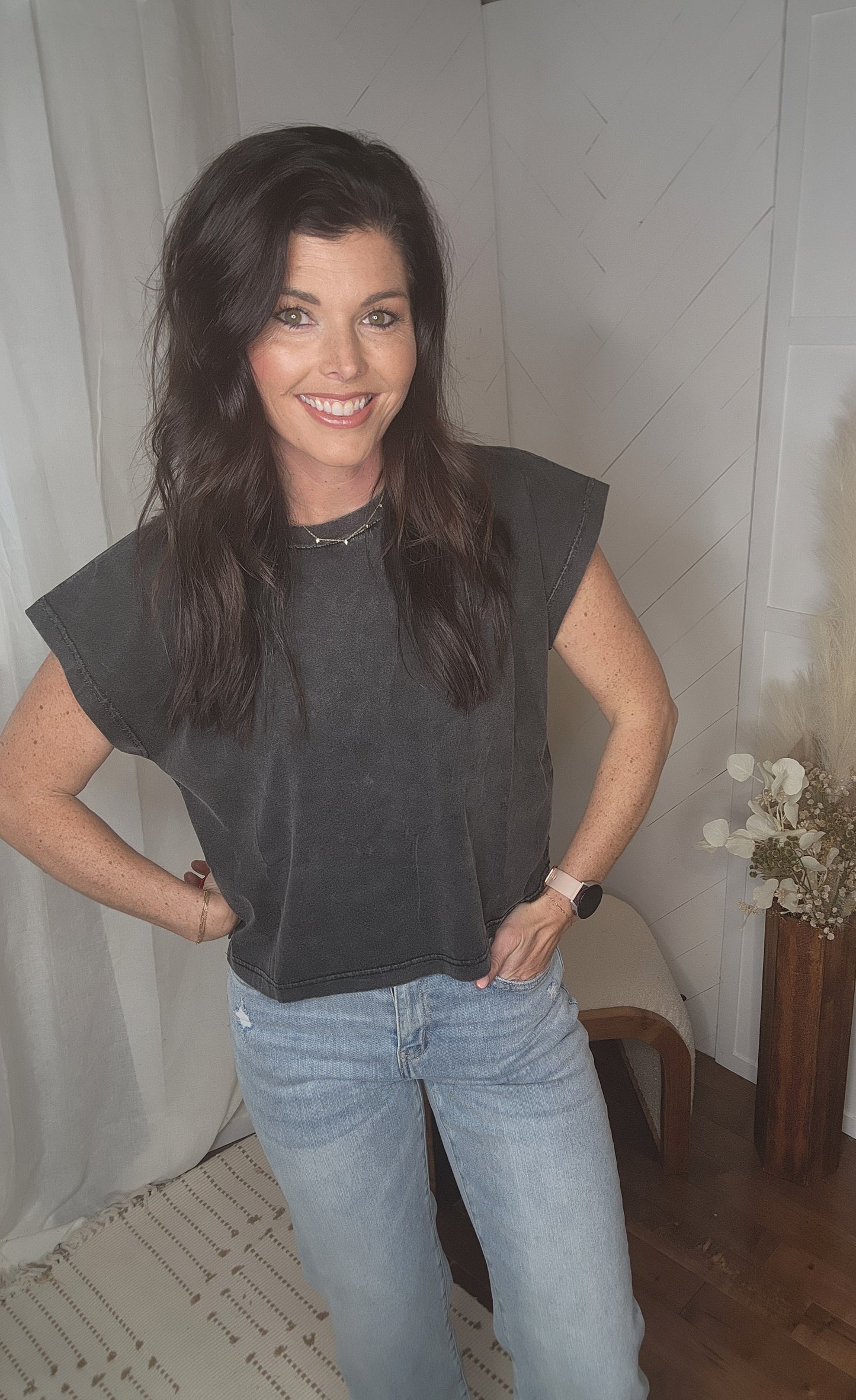 Charcoal Mineral Washed Tee
