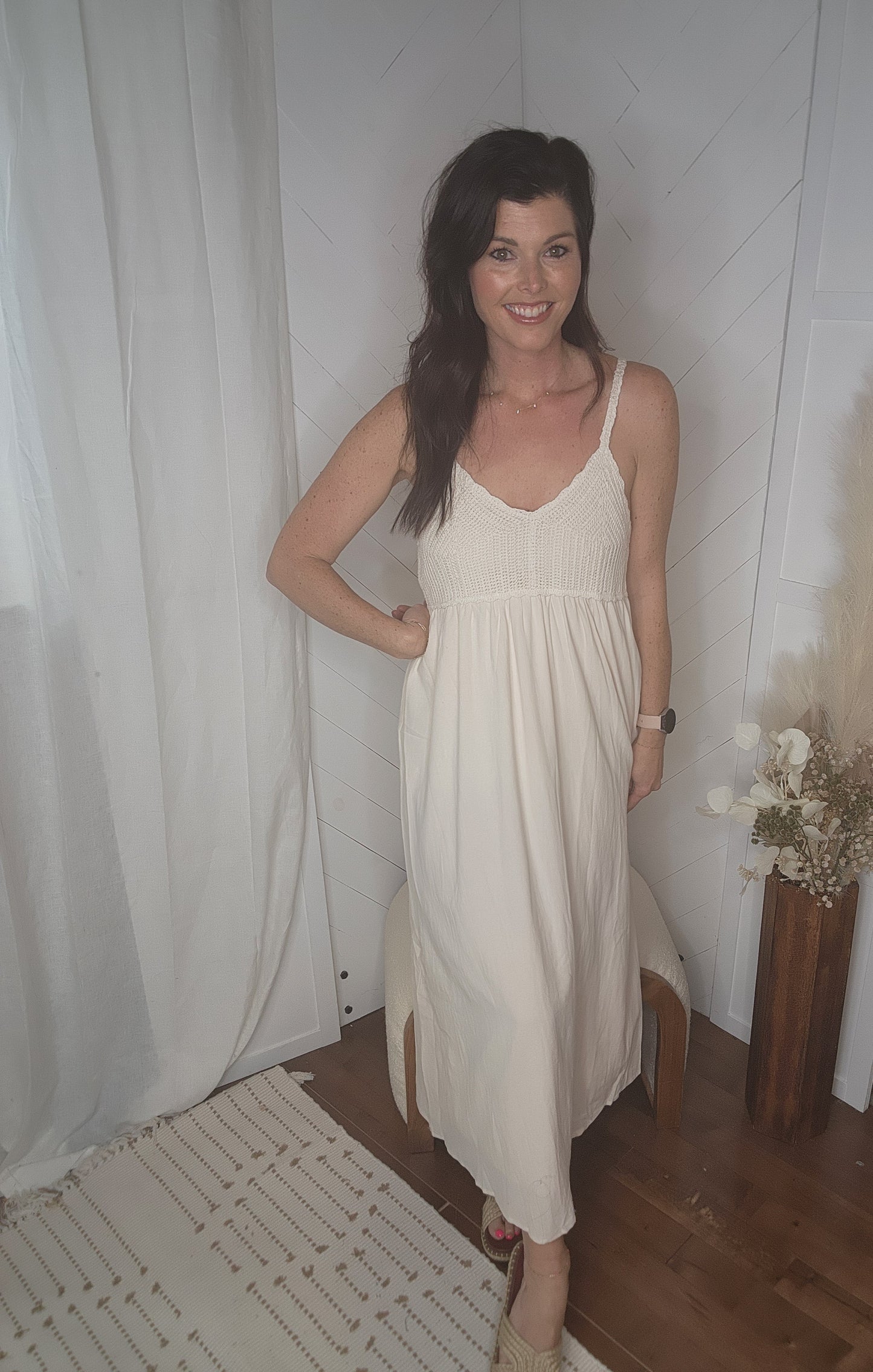Oatmeal Crochet Summer Dress