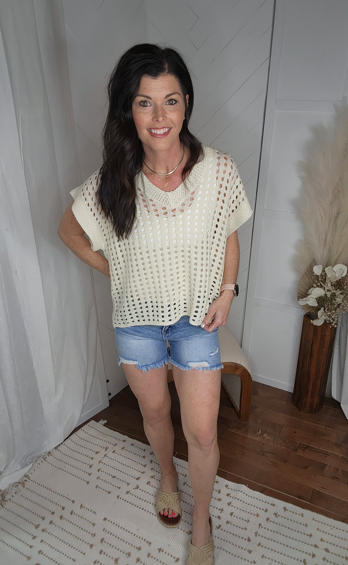 Cream Peak Sweater Top