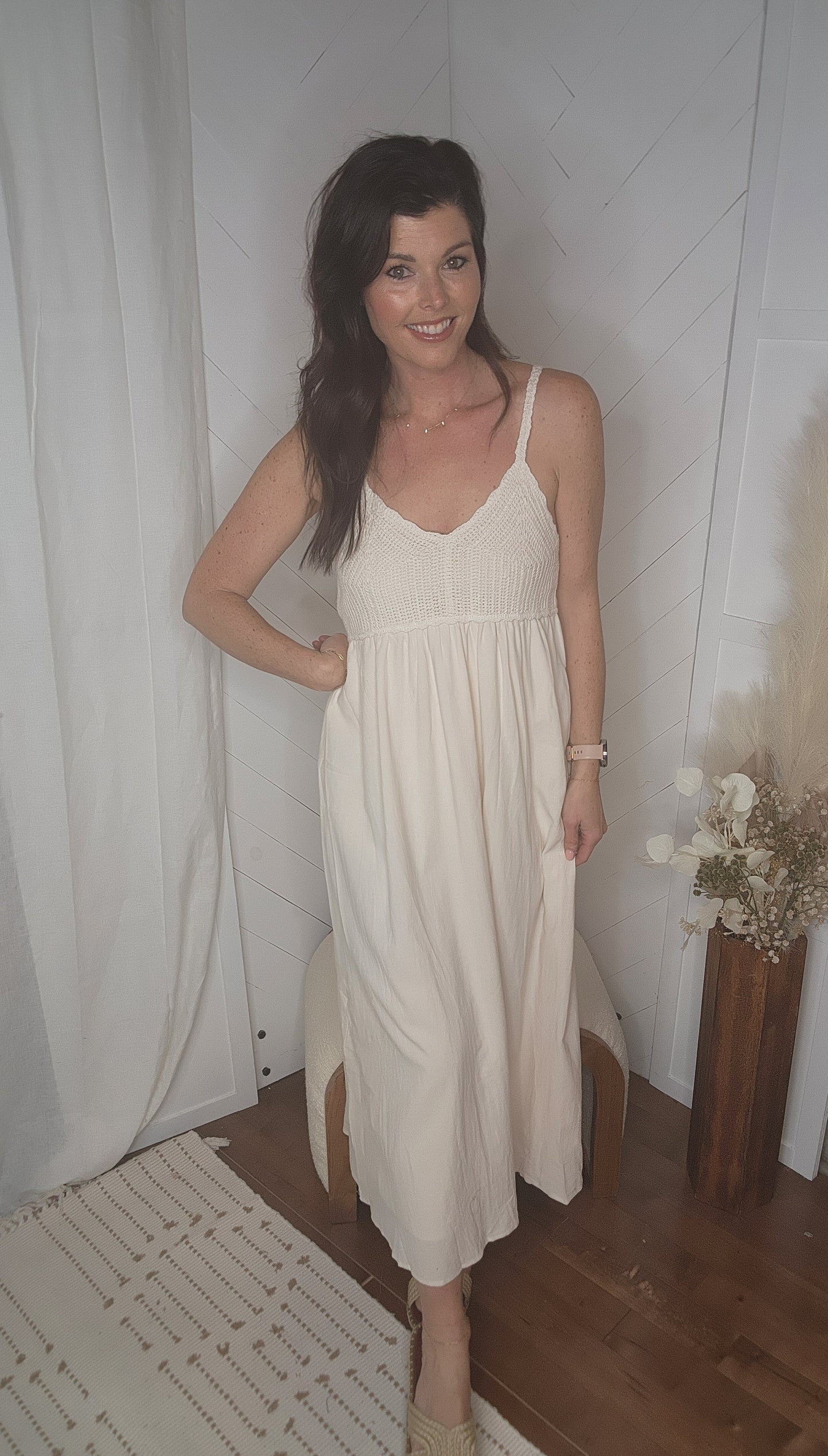 Oatmeal Crochet Summer Dress