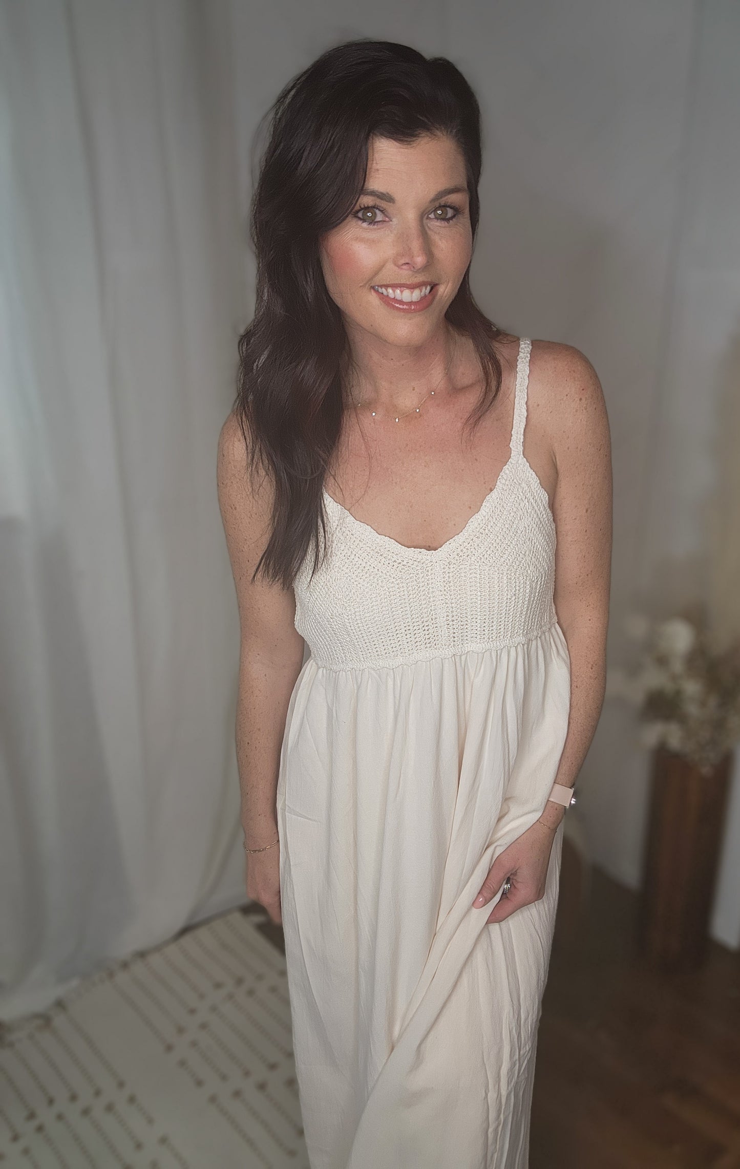 Oatmeal Crochet Summer Dress