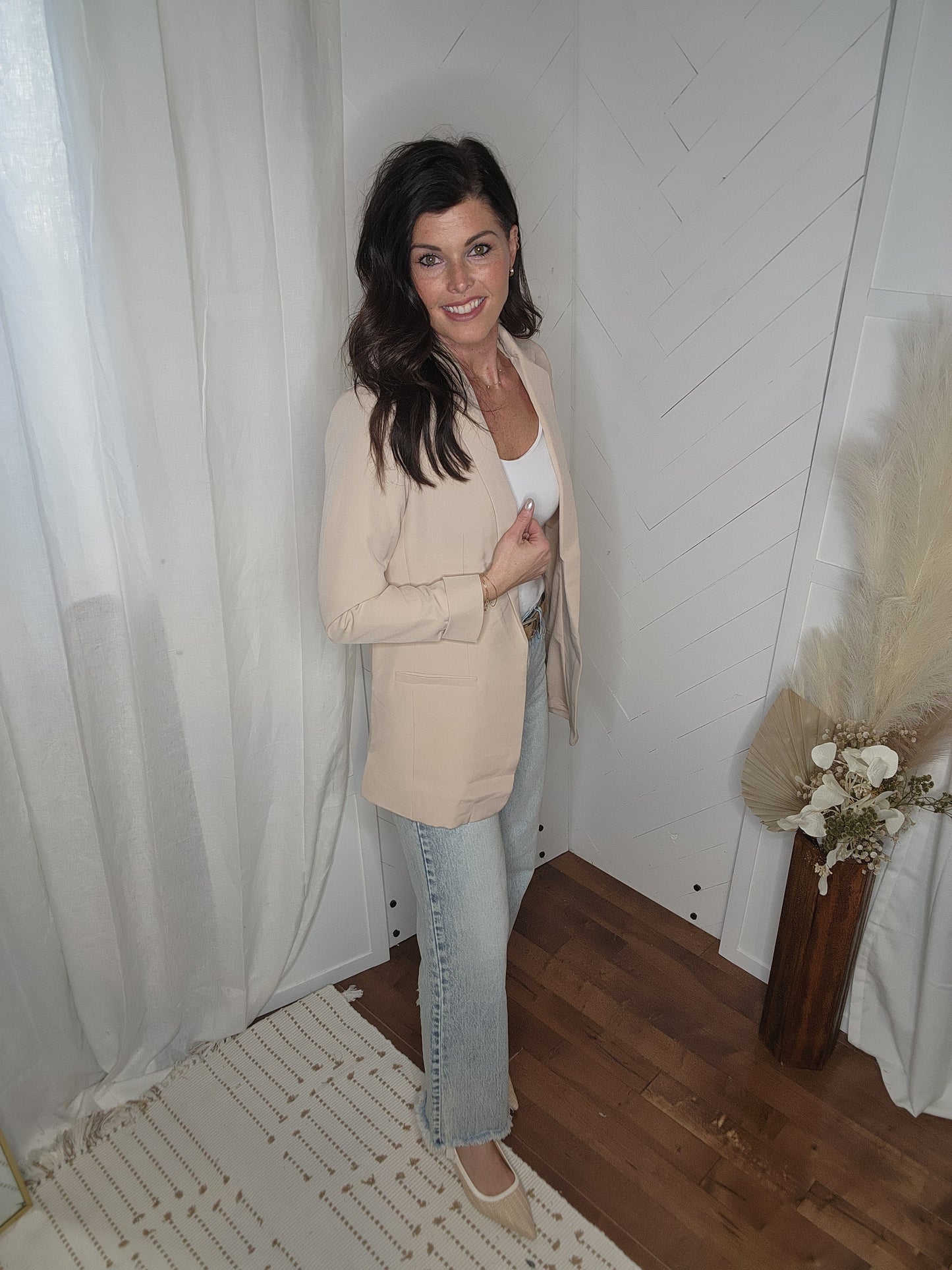 Beige Boyfriend Blazer