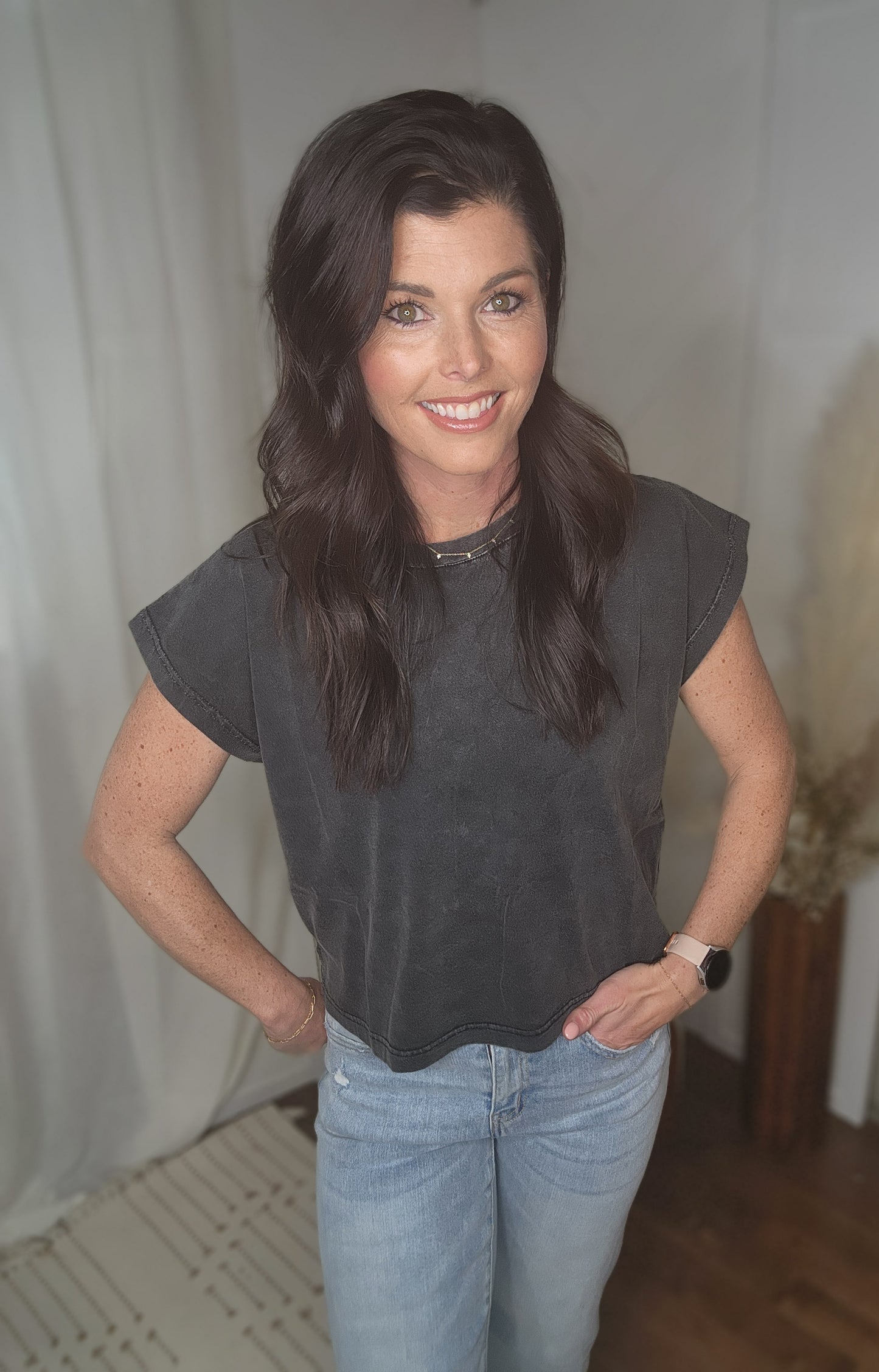 Charcoal Mineral Washed Tee