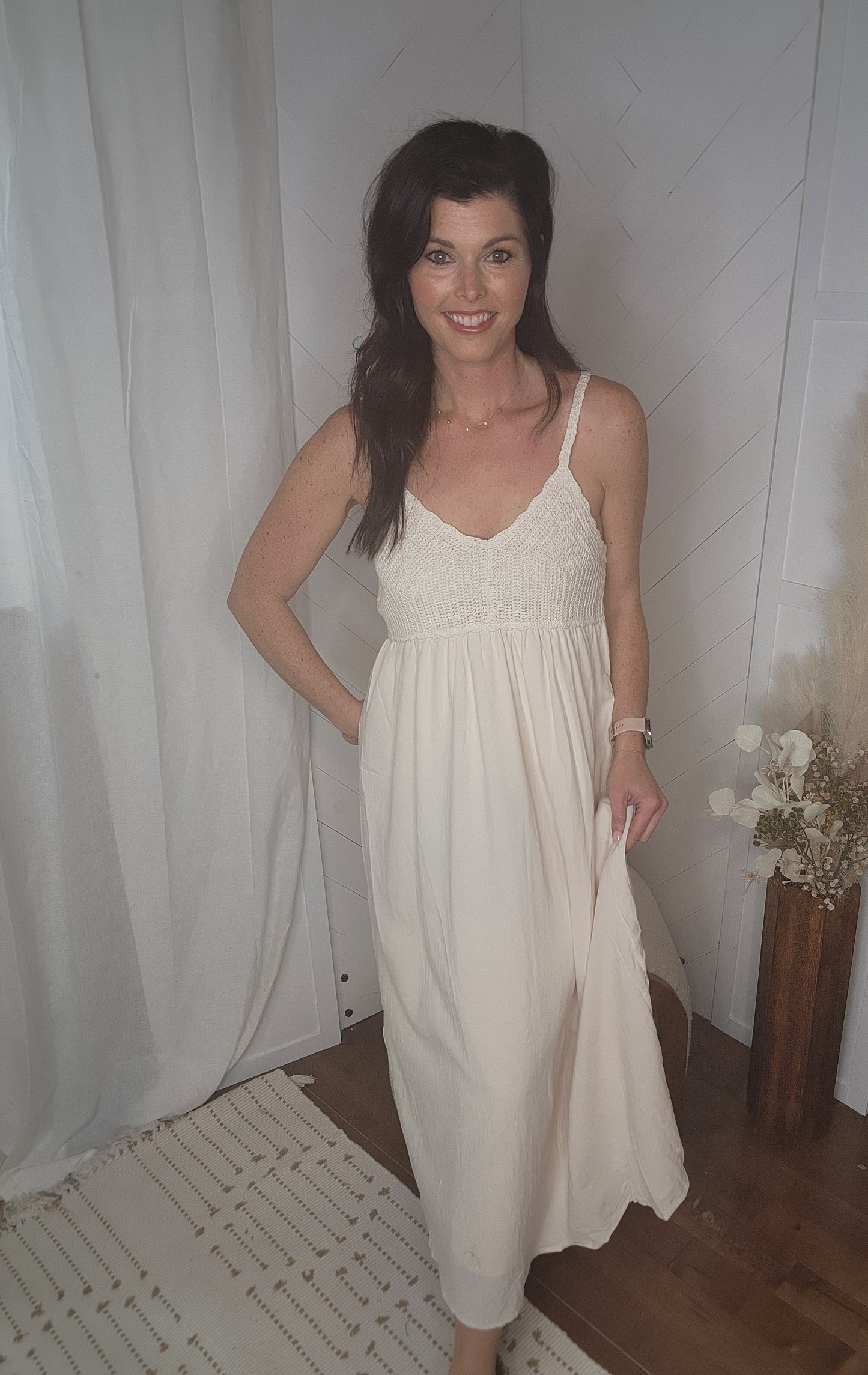 Oatmeal Crochet Summer Dress