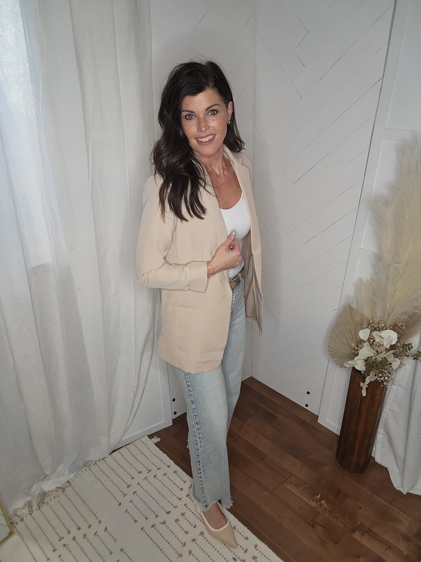 Beige Boyfriend Blazer