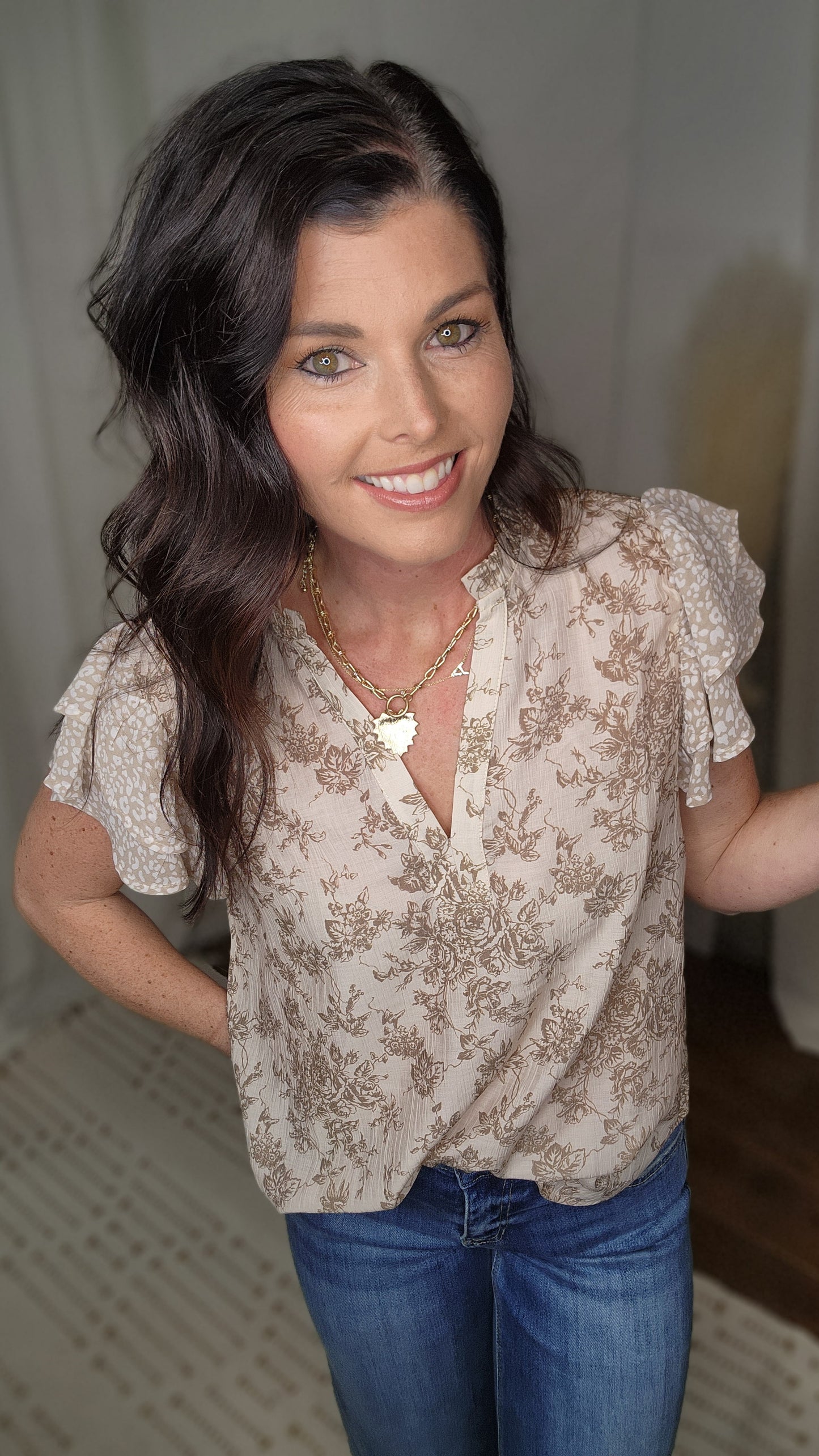 Whisper Ruffle Sleeve Top