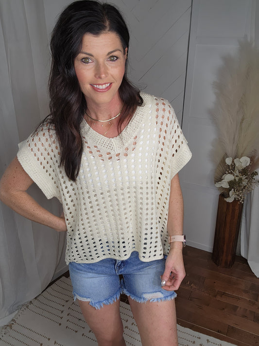 Cream Peak Sweater Top