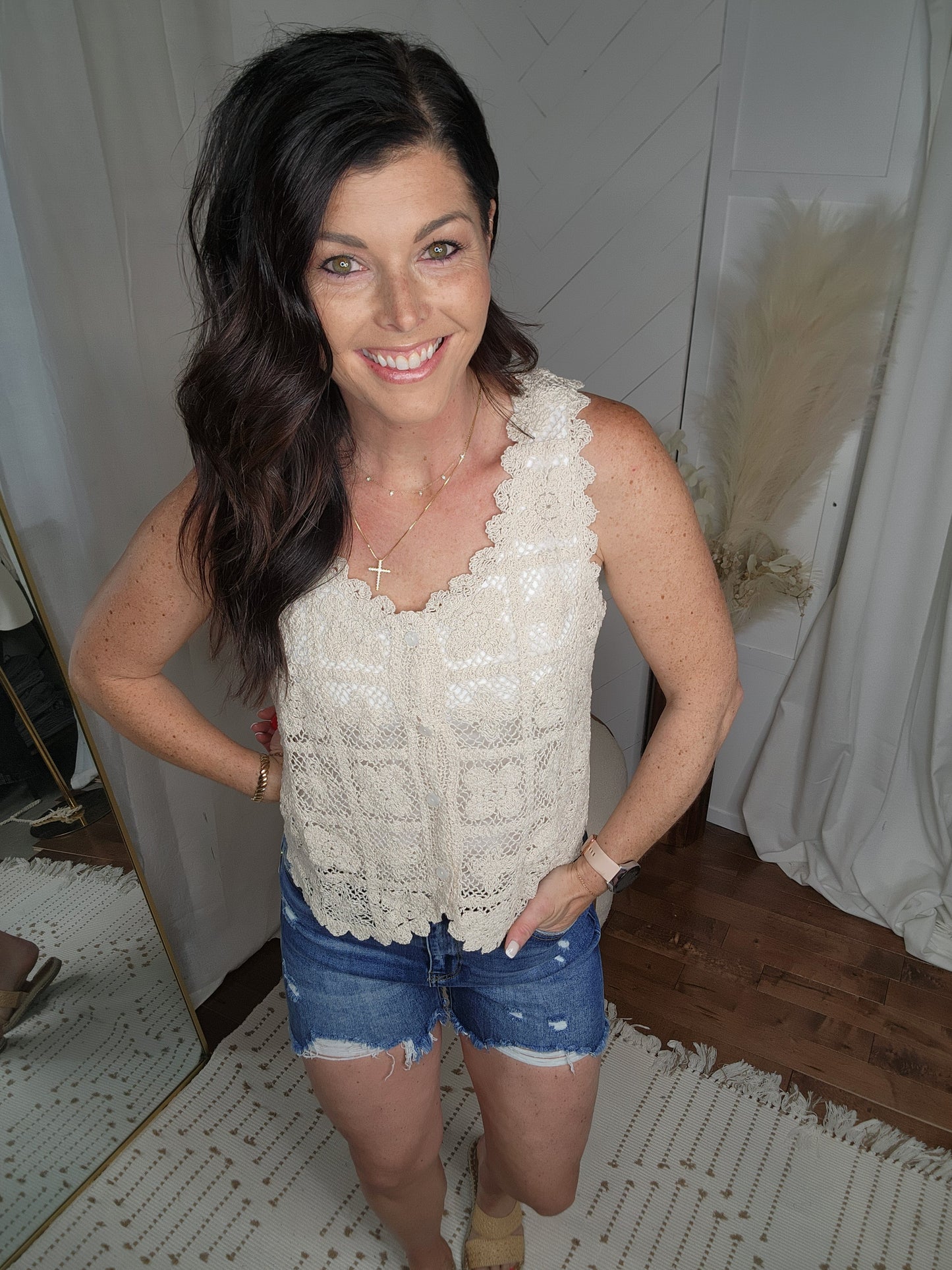 Bohemian Floral Lace Tank